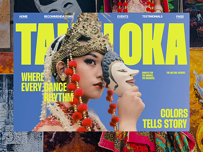 🎭 Tanaloka • Culture Event Landing Page big font bold culture design editorial event expressive featured event footer hero indonesia landing page poster testimonial traditional travel ui ux web design website