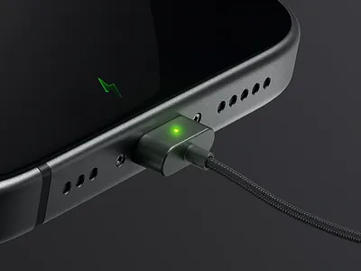 iPhone MagSafe 3d animation apple battery cable charging connect dark icon illustration ios iphone magsafe port rope ui usb