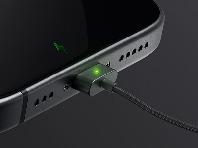 iPhone MagSafe 3d animation apple battery cable charging connect dark icon illustration ios iphone magsafe port rope ui usb
