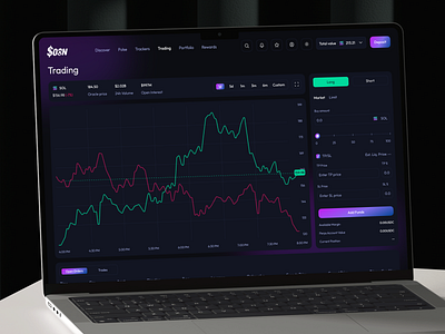 Crypto Trading Platform Web App Design app crypto dark dashboard gradient platform purple service table token trading webapp