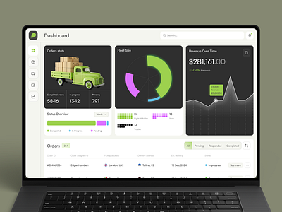 Logistics Fleet Management Web UI Design dashboard dashboard ui data visualization interactive design modern dashboard ui design ui ux ux web web application design web design web interface design website design