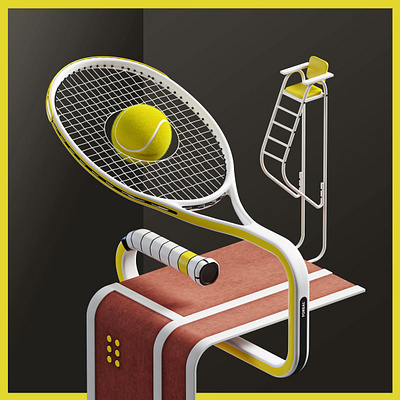 Tennis 3d branding cgi character design foreal graphic design illustration logo tennis