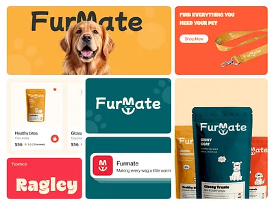 FurMate — Pet Care Brand Identity & Packaging Concept brand identity brandidentity branding colorful brand identity design dog food branding graphic design healthy dog treats logo design inspiration mascot logo design for pet brand modern pet brand identity pet brand design pet food packaging design product design typography design