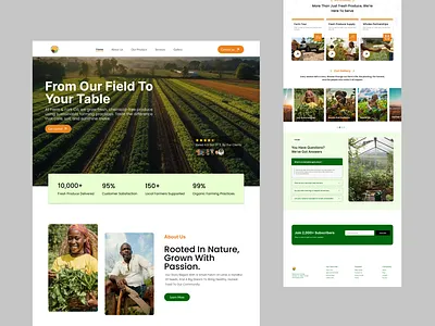 Farm Website UI Design - Sustainable & Fresh farm website product design ui ux design web design website concept