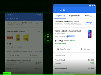 Cart Optimizations app cart design flipkart funnel improvements mobile optimization redesign revamp ui ux