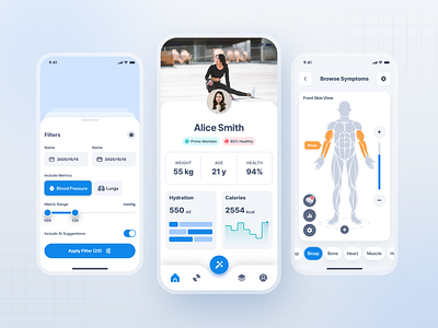 FitMetric Fitness App android design fitness fitness app healthtech illustration ios mobile app mobileui track fitness trending uxdesign workoutapp