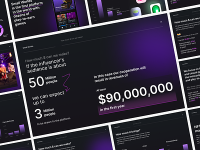 Web3 Gaming × Fintech — Product Pitch Deck dark ui design mobile pitch deck presentation simple slide ui ux web3