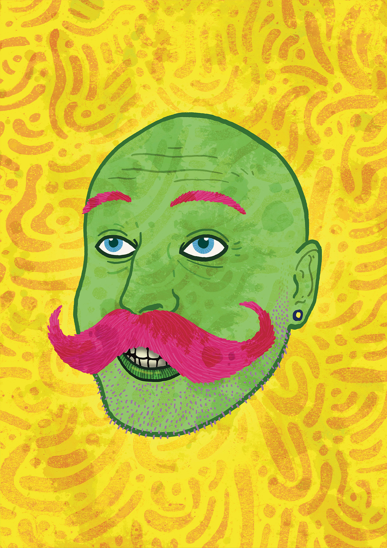 Gallery of Mo bold colors digital illustration digital painting expressive portrait gallery of mo hand drawn portrait handmade style illustrative portrait lifelike illustration modern portrait art motrait movember portrait artwork portrait drawing procreate artist procreate portrait psychedelic illustration sketchy texture textured drawing vibrant illustration