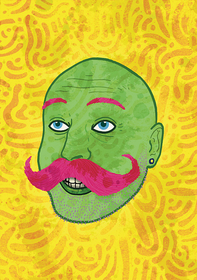 Gallery of Mo bold colors digital illustration digital painting expressive portrait gallery of mo hand drawn portrait handmade style illustrative portrait lifelike illustration modern portrait art motrait movember portrait artwork portrait drawing procreate artist procreate portrait psychedelic illustration sketchy texture textured drawing vibrant illustration