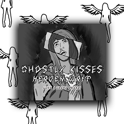 Cover for GHOSTLY KISSES track 2025 album art artist artwork blackwhite canada collection cover design gallery gothic graphic design illustration music song trend trending trends usa