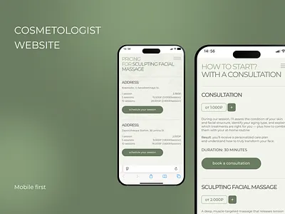 Cosmetologist Website Price Concept – Mobile First design mobile first price services ui ux web design