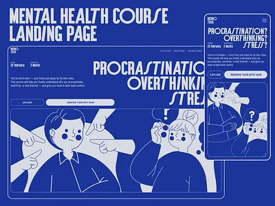 NeuroTalks | Landing Page | Course Website Design branding design emotional wellness first section healthcare healthcare web design healthcare website hero section home page illustration landing page medical website design mental health mental health websites modern website therapist therapy website typography ui ux