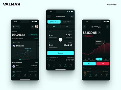 Crypto Mobile App UI Design app screen design clean ui crypto app crypto ui dark mode ui design finance app fintech design investment app minimal minimal ui mobile app design mobile ui design modern ui product design trading app ui ui design ux design uxui