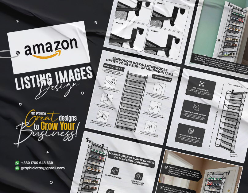Amazon Listing Images Design for Door Shoe Organizer a content a plus content amazon ebc amazon infographics amazon listing amazon listing image amazon product amazon product listing design lifestyle images listing listing design listing images listing images design product infographic