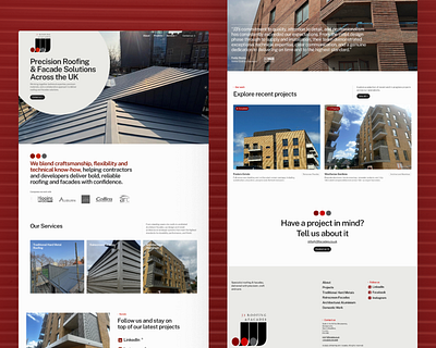 Homepage for roofing firm in London 🏠 construction hero homepage roofing web design website