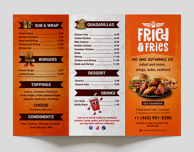 Modern Fast Food Menu Design branding burger menu design fast food menu food brochure graphic design logo menu design modern menu professional menu design restaurant branding restaurant menu tri fold menu wing menu design
