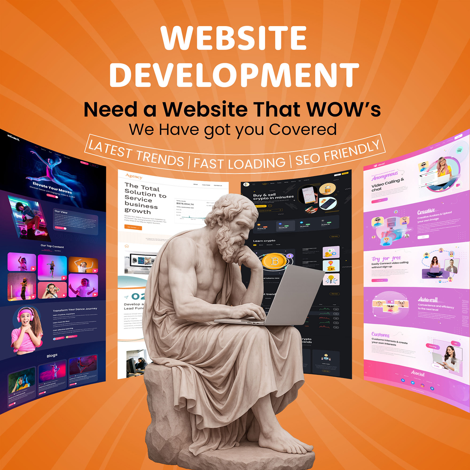 Website Development Concept – Trendy & Responsive UI creative layout dribbble shot landing page ui modern homepage responsive design ui inspiration ui trend web interface web ui website concept