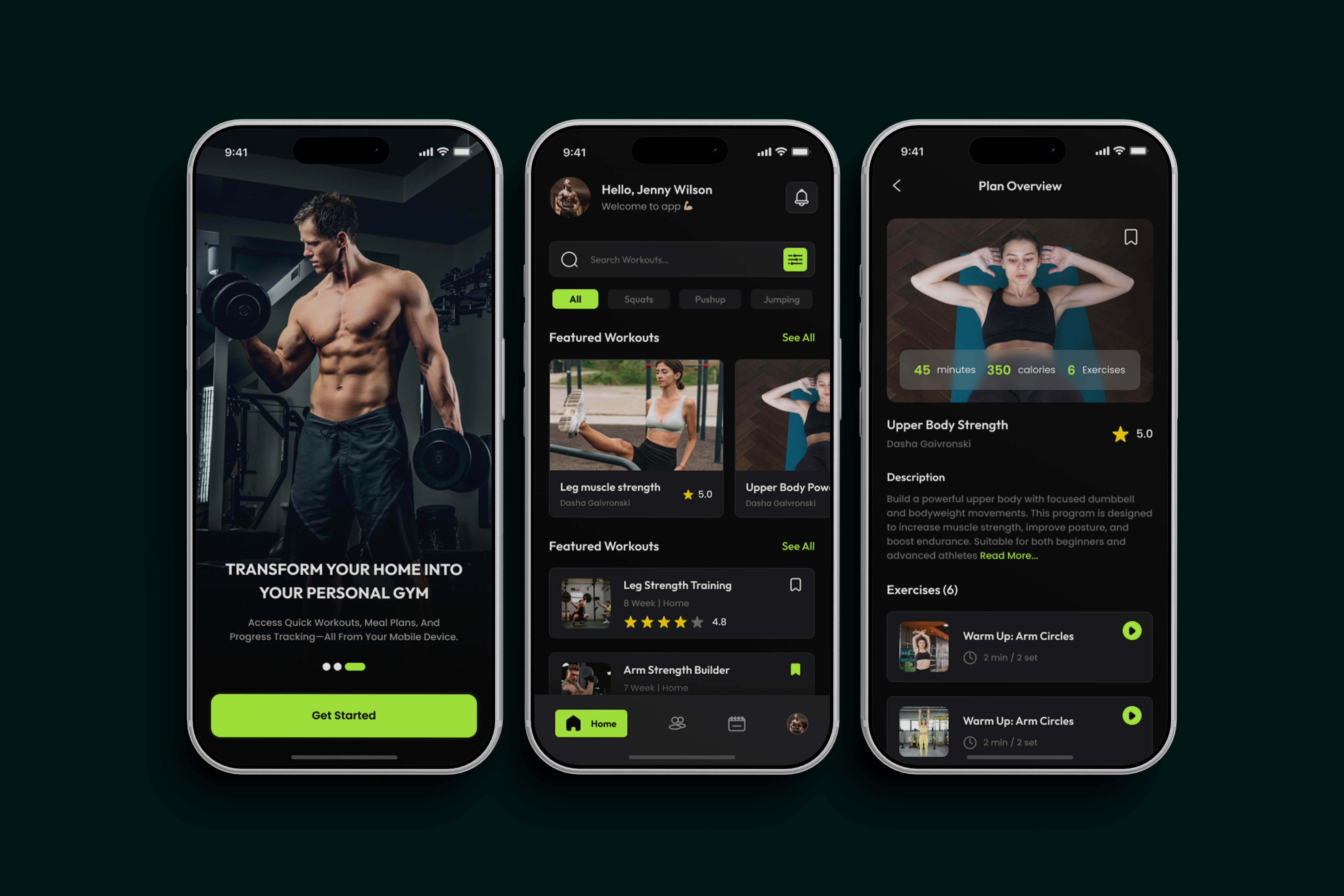 Home Workout & Fitness Training App appdesign conceptdesign creativedesign darkmodeui design designsystem designthinking digitaldesign dribbble figmadesign fitnessapp fitnessmotivation fitnessui graphic design gymappdesign homeworkout illustration trainingapp ui workoutapp