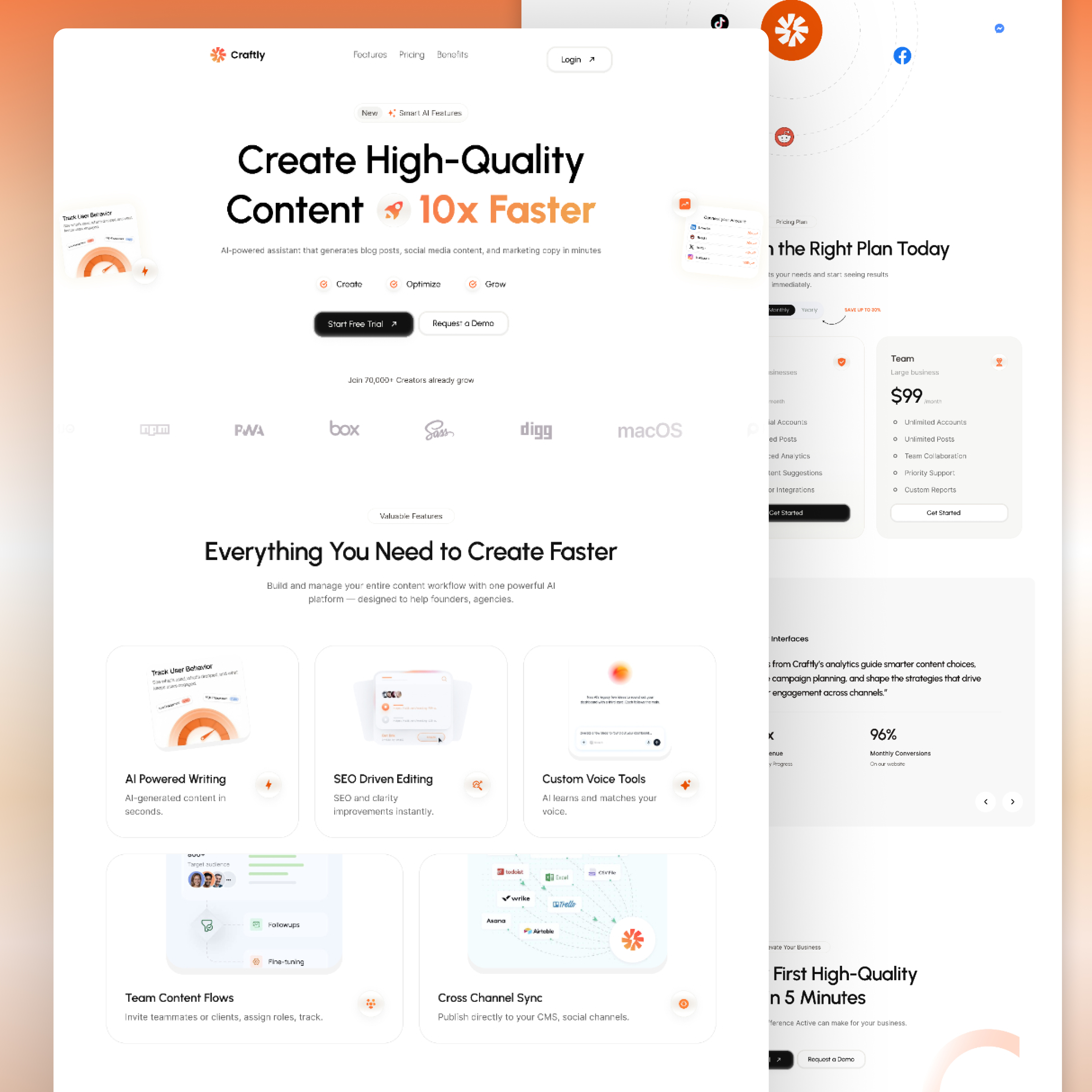 SaaS Landing Page UI/UX — Modern & Clean dashboarddesign designinspiration interfacedesign landingpage saas saasdesign saaslandingpage uiux webdesign websitedesign