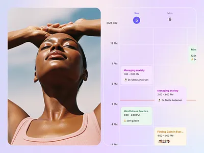 💜 Mindful Therapy Calendar — Soft & Calm UI calendar ui calm design clean ui dashboard health tech mental health mindfulness minimal ui pastel ui product design therapy platform ui design ux design web design web platform wellness