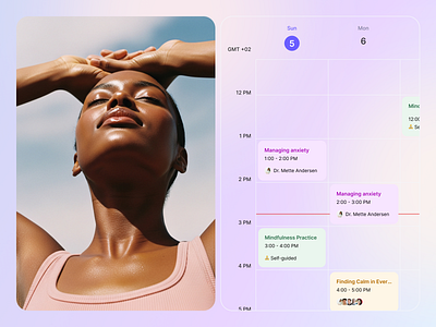 💜 Mindful Therapy Calendar — Soft & Calm UI calendar ui calm design clean ui dashboard health tech mental health mindfulness minimal ui pastel ui product design therapy platform ui design ux design web design web platform wellness