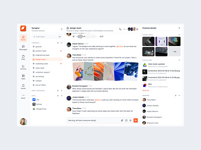 Team Communication Platform: Chat and Channel Details app chat clean collaboration communication tool design system figma group messanger minimal platform product product design productivity saas slack team tool ui ux