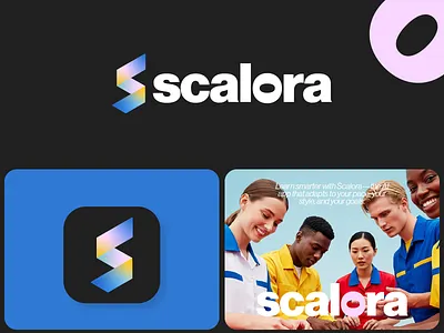 AI-Powered Education App Branding -Scalora best logo bold logos brand identity branding education gradient graphic design identity lettermark logo logo designer near me logos minimal modern logo online course s logo saas school startup logo