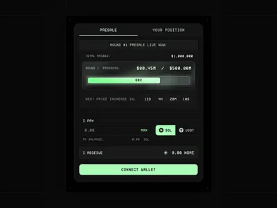 Presale Card – Web3 Collection component crypto dashboard design system ui web3