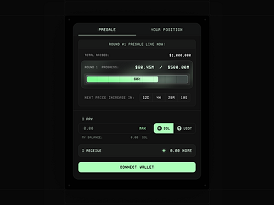 Presale Card – Web3 Collection component crypto dashboard design system ui web3