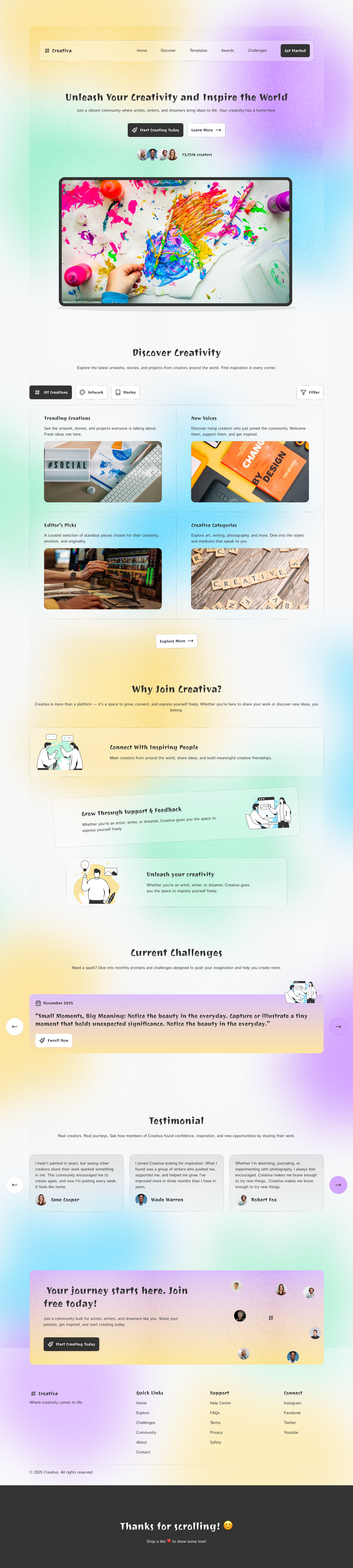 Landing Page Design Concept community creativity design concept landing page ui uiux web page website design