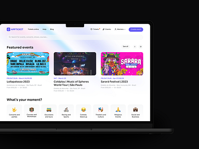 AppTicket - Website app clean concerts design event events minimal party saas site ticket tickets ui ux website