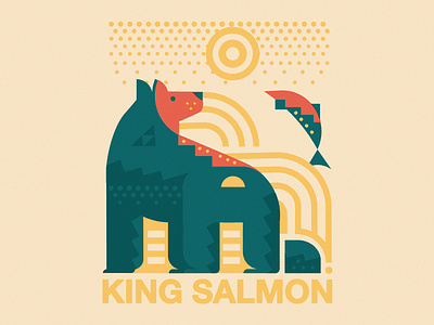 King Salmon design illustration texture