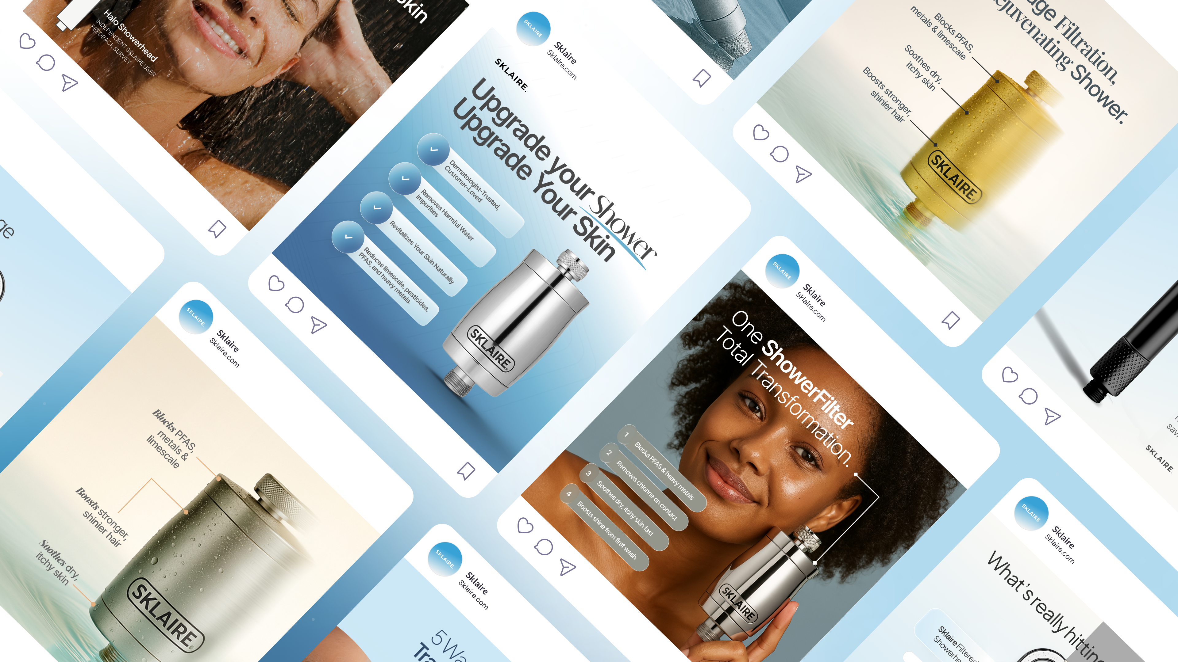 Static ads for wellness brand ad creative advertising b2b marketing e commerce facebook ads figma glass ui graphic design marketing ads meta ads meta ads b2b paid media photoshop saas marketing skincare socal media ads social kit social media templates static ads wellness