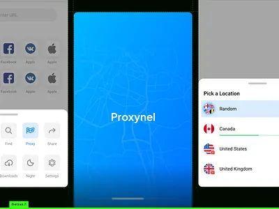 VPN / Proxy Browser app design mobile mobile app proxy proxynel ui ux vpn