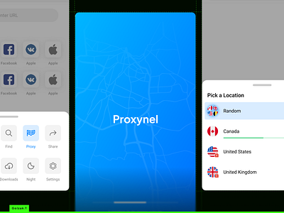 VPN / Proxy Browser app design mobile mobile app proxy proxynel ui ux vpn