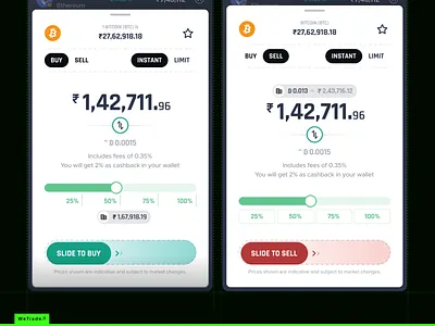 Quick Transaction Sheet - Crypto app bitcoin branding buy coin crypto design mobile purchase quick transaction sell trading ui ux wallet