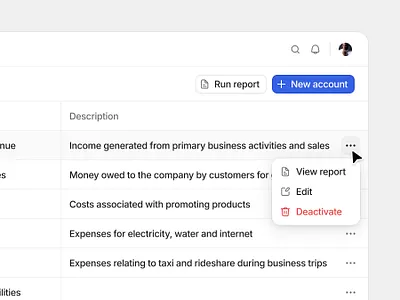 SaaS Table Close-Up blue click close up dashboard dropdown grid interaction layout menu popover saas simple table view web