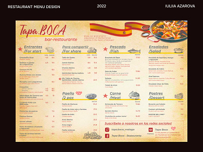 A3 Single-Page Menu Design for Tapa BOCA Restaurant a3 menu cafe menu cmyk design process flyer design food and beverage food menu hospitality leaflet design menu design pizza delivery print design print ready restaurant branding soluxe tapa boca tea branding trilingual menu typography vector