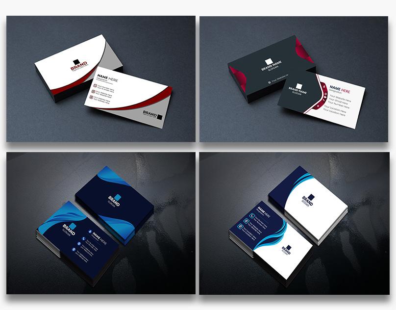 Minimalist Business Card Set with different Styles agency card design branding card design business card design business card template card corporate corporate business card front and back geometric gradient business card greeting card identity card design individual card name card office card design organic business card professional business card staff card design stationary design visiting card design