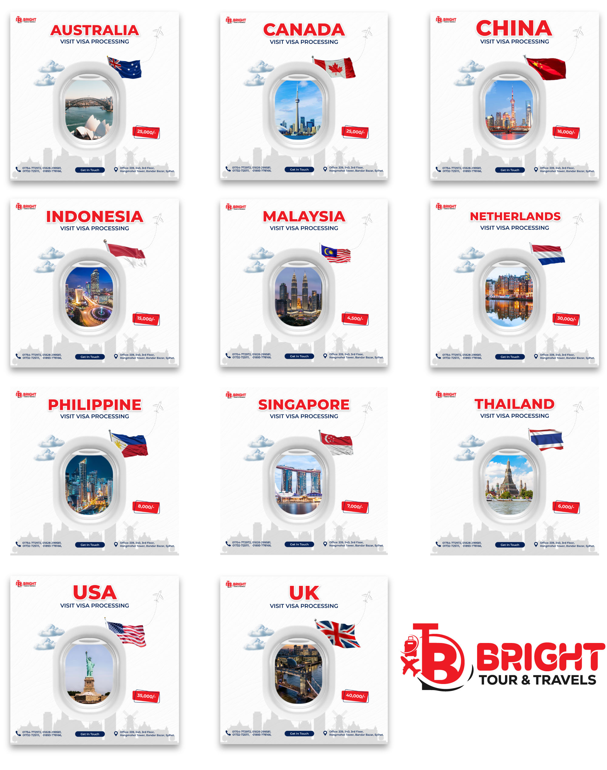 Global Visa Processing—Social Media Design Series adobe illustrator advertising advertising design branding business creative design design design series explore global design graphic design graphic designer illustration logo marketing poster design social media post design travel agency post design ttcgrapheque visa processing design