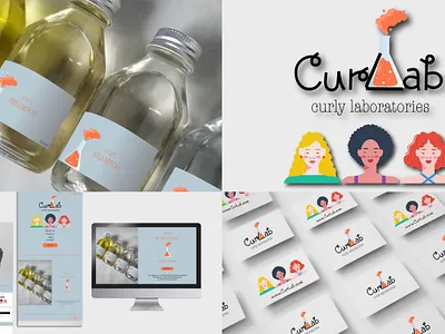 CurLab — Branding Concept brandconcept branddesign brandidentity branding characterdesign cleanbranding cosmeticbranding curlyhair designsystem haircare illustration logodesign minimaldesign packagingconcept packagingdesign visualidentity