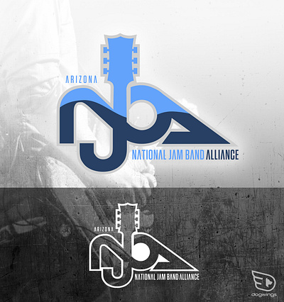 Logo concepts chipdavid dogwings graphic design guitar jam band logo music vector