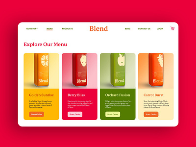Menu Page UI Design animation branding graphic design logo motion graphics ui ux web design web development