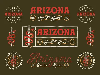 Arizona Custom Knives branding design graphic design identity illustration logo type typography vector