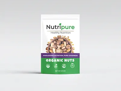Healthy Organic Nuts box design cbd graphic design hemp oil design label design logo design nuts pouch organic nuts packaging design pouch pouch desing supplement label design