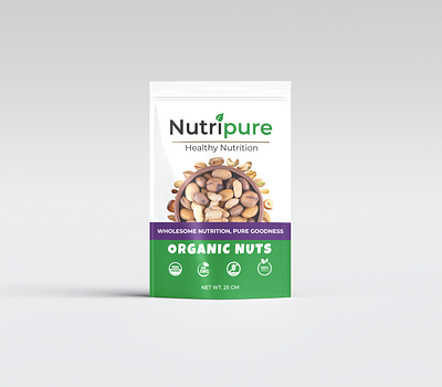 Healthy Organic Nuts box design cbd graphic design hemp oil design label design logo design nuts pouch organic nuts packaging design pouch pouch desing supplement label design