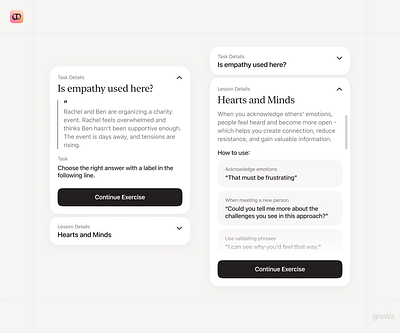 Info card for communication app app communications learning mobile app skills ui