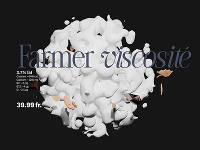 Farmer cow milk 3d blender 3d elegant design elegant ui farmer milk good luck prompting low fat milk typography