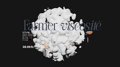 Farmer cow milk 3d blender 3d elegant design elegant ui farmer milk good luck prompting low fat milk typography