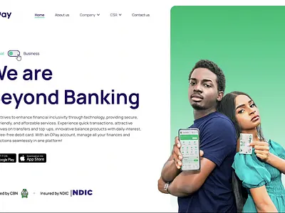 Opay Hero Section Revamp finance fintech app fintech landing page mobile homepage mobile landing page ui design